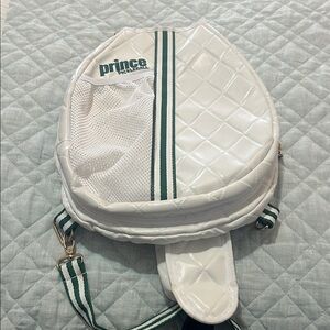 Prince Pickleball Bag- Quilted White and Green Bag